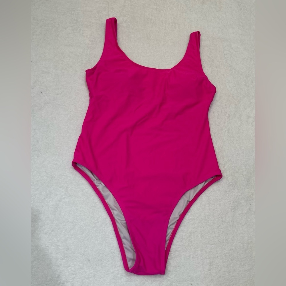 Summer Mae Hot Pink One-Piece Swimsuit Ocean View Size M Barbiecore Vibes - Picture 5 of 12